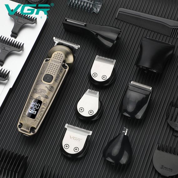 Набір для стрижки VGR 8 в 1 V-103, 19 насадок, Машинка для стрижки для дому, Машинка для стрижки чоловіча | Зображення 4