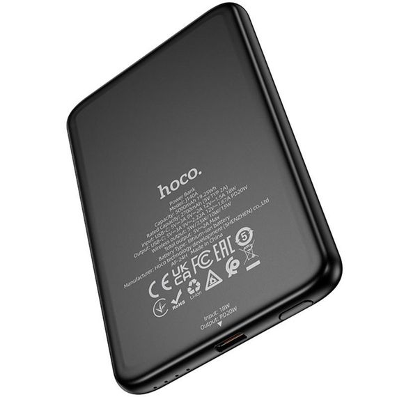 Портативний ЗП Power Bank Hoco J140A Tony ultra-thin PD20W з БЗП 5000 mAh Black | Зображення 2