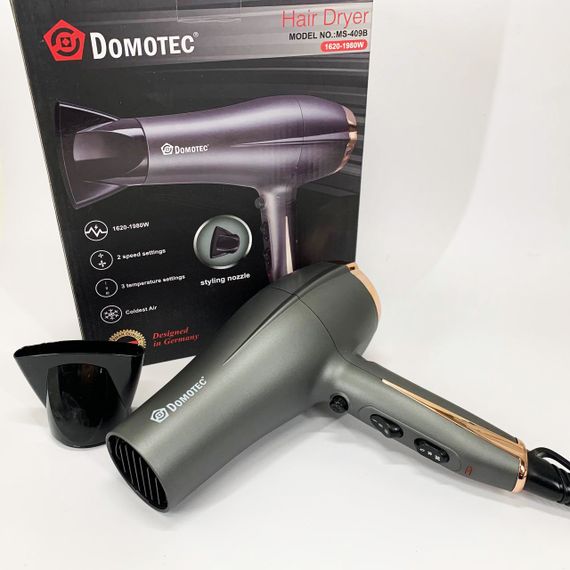 Фен з холодним повітрям для укладання Domotec, Електрофен для волосся з додатковими насадками GA-35 | Зображення 4