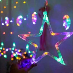 Гірлянда Штора Зірка різні режими Мультик