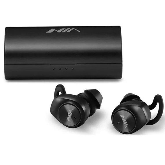 Наушники Bluetooth NIA NB710 с кейсом черные беспроводные | Зображення 4