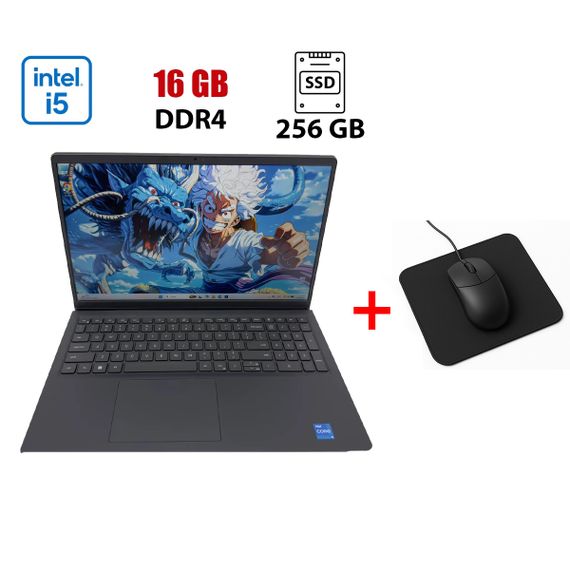 Ультрабук Dell Vostro 15 3510 / 15.6" (1920x1080) IPS / Intel Core i5-1135G7 (4 (8) ядра по 2.4 - 4.2 GHz) / 16 GB DDR4 / 256 GB SSD / Intel Iris Xe Graphics / WebCam б/в + Подарунок Мишка та килимок