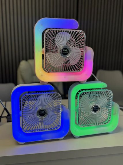 G-Вентилятор Квадратный Ночник аккумуляторный от USB с подсветкой