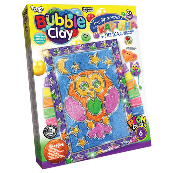 Набор для творчества Витражная картина Bubble Clay BBC-02 Сова