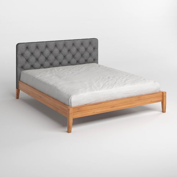 Двоспальне дерев&#039;яне ліжко Mebigrand Рим ДК Вільха/Аляска 93 (Сірий) Б3 180х200 см (MBG-5367) | Зображення 1