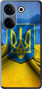 Чехол на Tecno Camon 20 Pro Флаг и герб Украины 1 "375u-3100-17620"