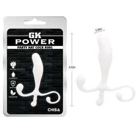 Стимулятор простати Chisa GK Power Party з анатомічним рельєфом, білий sexstyle