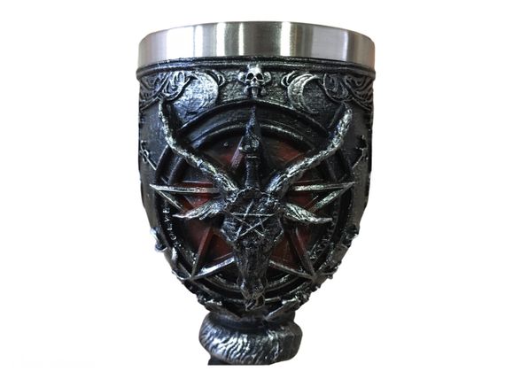 Бокал з пентаграмою 200 мл — винний келих у містичному стилі, епоксидна смола + нержавіюча сталь
