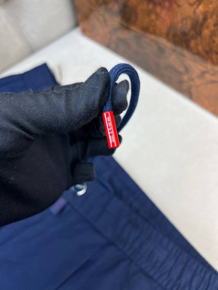 Льняні чоловічі штани Kiton темно-синього кольору 8002-1 d070 | Зображення 6