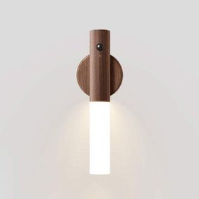 LED-нічник на магнітному тримачі з акумулятором та датчиком руху (заокруглений, матовий) темний ясен