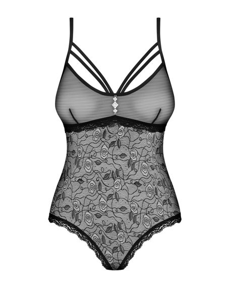Мереживне боді з доступом Obsessive 818-TED-1 teddy XS/S, чорне | Зображення 4