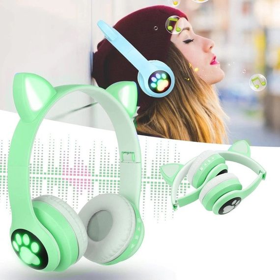 Наушники беспроводные детские с ушками качественные Cat VZV 23M, Детские наушники cat TS-68 | Зображення 2