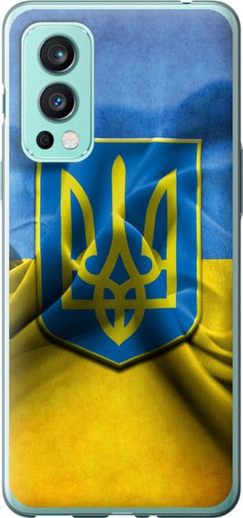 Чехол на OnePlus Nord 2 Флаг и герб Украины 1 "375u-2468-17620"