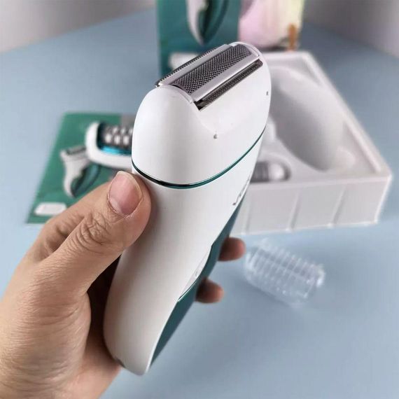 Аккумуляторный женский эпилятор 3в1 для тела и ног, с USB, VGR V-731 / Беспроводной депилятор с насадками | Зображення 6