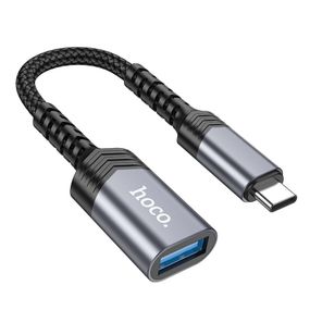 Перехідник Hoco UA24 Type-C male to USB female 3.0 Metal gray