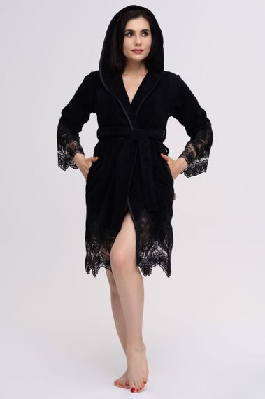 Жіночий халат Nusa 4350 чорний M | Зображення 3