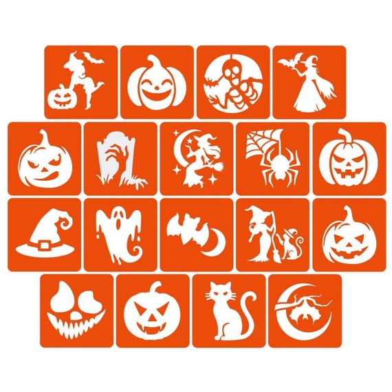Набір для біо-тату "Хелловін - хна" set-halloween-henna 18 трафаретів 5х5 см | Зображення 1
