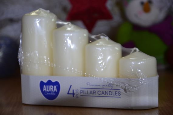 Набір свічок 4 шт. циліндр Bispol AURA Candles Молочний (sw50/4-011) | Зображення 6
