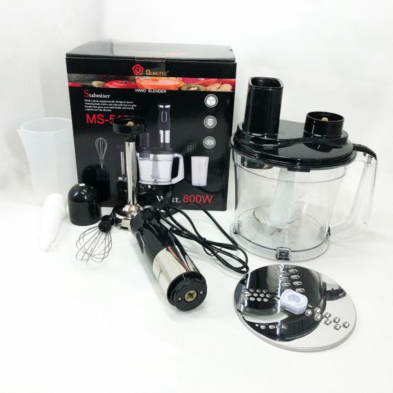 Блендер для кухні подрібнювач з чашею Domotec MS-5106 800 W, Кухонний занурювальний блендер з насадками UA-83 | Зображення 8