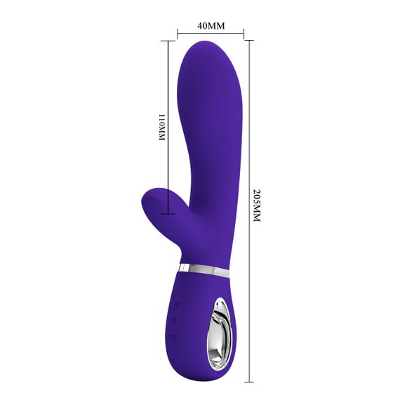 Вібратор з м'якою головкою і кліторальной стимуляцією Pretty Love - Thomas USB Purple, BI-014621-3 Sex Aura | Зображення 8