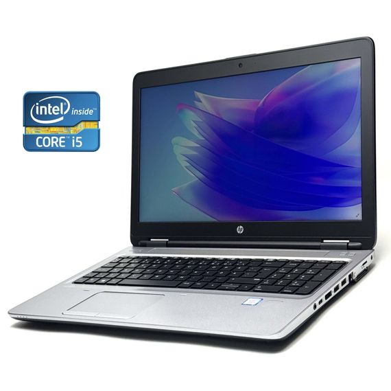 Ноутбук HP ProBook 650 G2 / 15.6" (1920x1080) TN / Intel Core i5-6200U (2 (4) ядра по 2.3 - 2.8 GHz) / 8 GB DDR4 / 128 GB SSD / Intel HD Graphics 520 / WebCam / DVD-RW / Win 10 Pro б/у