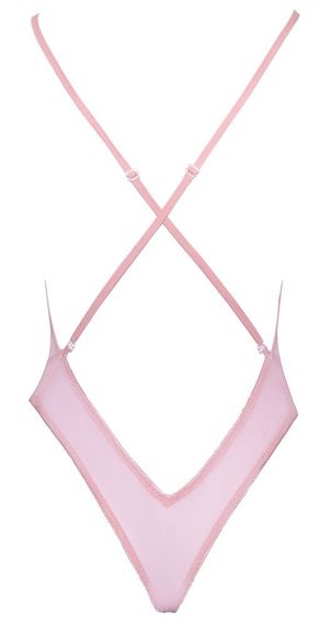 Ніжний рожевий боді з глибоким вирізом Kissable S/M Sex Aura | Зображення 3
