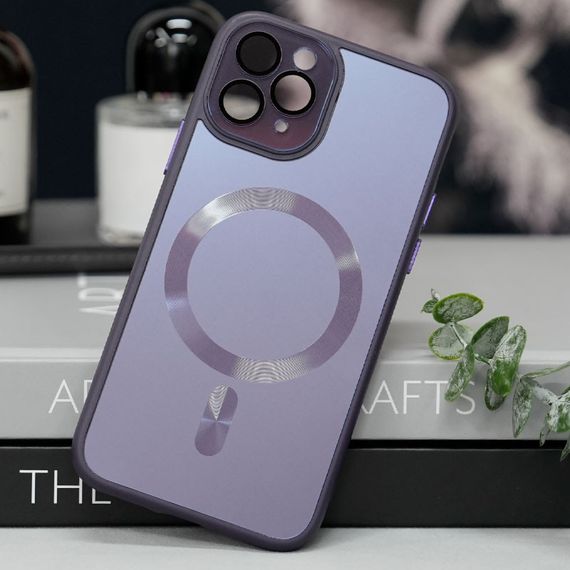 Чохол TPU+Glass Sapphire Midnight with MagSafe для Apple iPhone 11 Pro Max (6.5") Фіолетовий / Deep Purple, Загартоване скло | Зображення 2