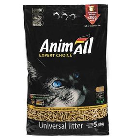 Деревний наповнювач AnimAll без аромату для котів, 5,3 кг