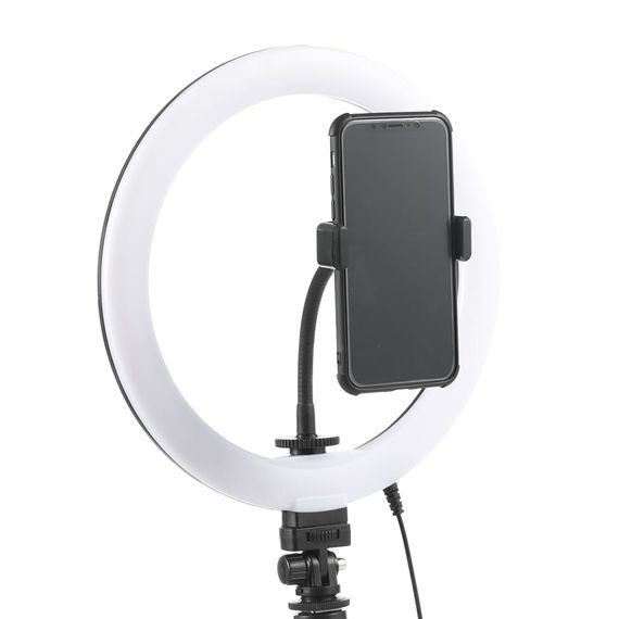 Студийная 360° светодиодная LED лампа под штатив с держателем для телефона 26 см с тремя режимами подсветки XPRO LIVE LIGHT A26 | Зображення 2
