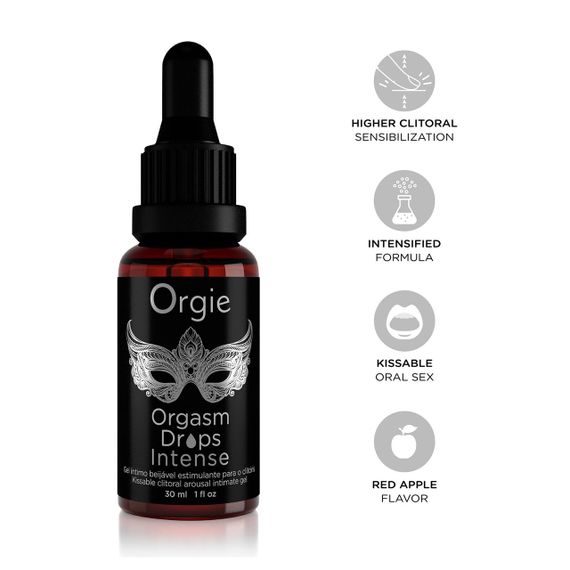 Збуджувальні краплі для клітора Orgie Orgasm Drops Intense, 30 мл, тепло-холод, смак яблука Sex Aura | Зображення 2