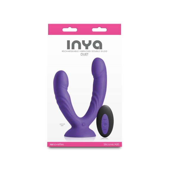 Подвійний дилдо з вібрацією NS Novelties INYA - Duet - Purple Sex Aura | Зображення 2