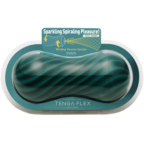 Мастурбатор Tenga FLEX Fizzy Green с изменяемой интенсивностью, можно скручивать, вакуум sexstyle | Зображення 2