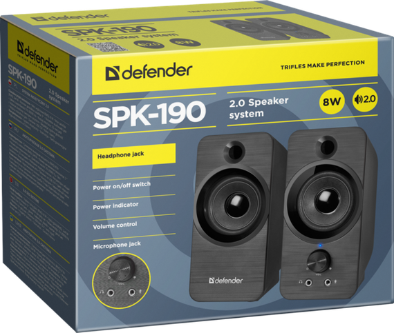 Акустика Defender 2.0 SPK 190 USB 8W Black (65190) | Зображення 2