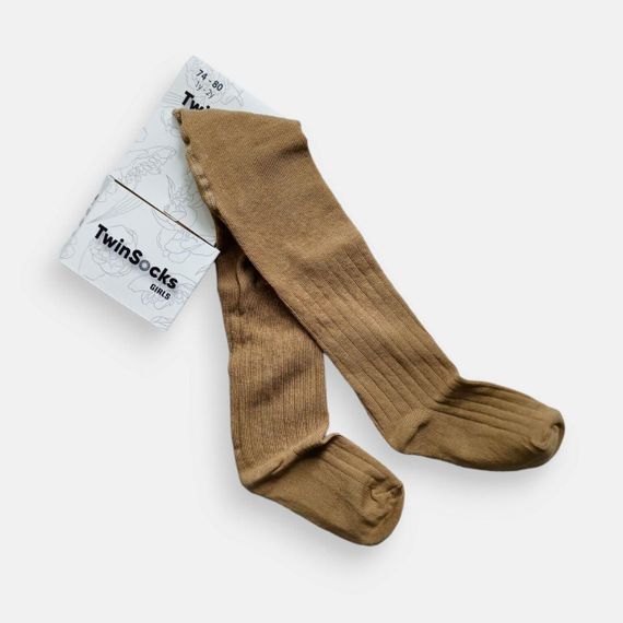 Дитячі колготки кольорові однотонні (рубчик) ТМ Twinsocks р. від 74 до 146 74-80 / 1-1,5 років, Бежевий | Зображення 2