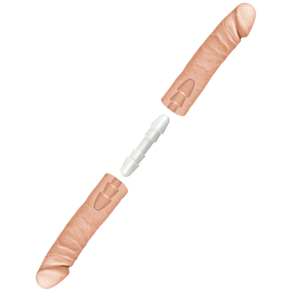 Фалоімітатор подвійний Doc Johnson The D - Double D - 16 Inch - ULTRASKYN, діаметр 4,4 см, Vack-U-Lo | Зображення 2