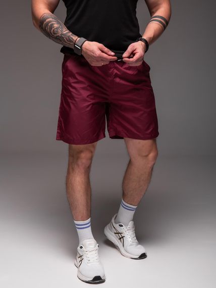 Мужские легкие шорты из плащевки внутри с сеткой RA2040, цвет бордовый, размер S | Зображення 4