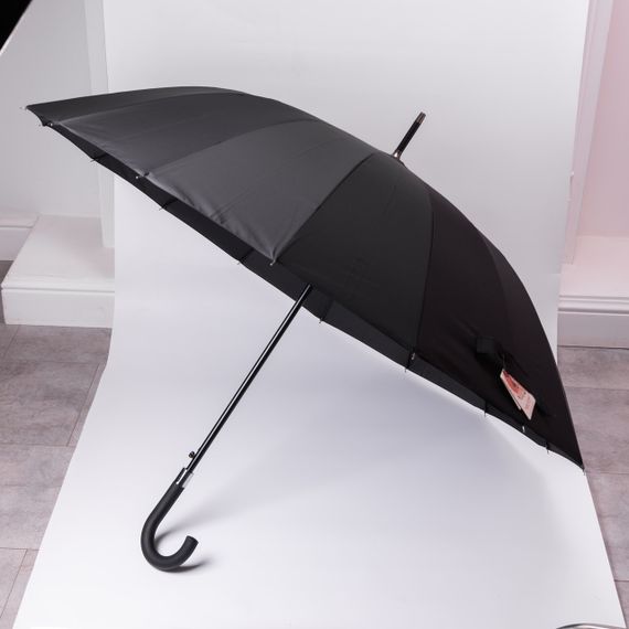 Класична парасолька-тростина напівавтомат з поліестеру міцна надійна 16 спиць діаметр 116 см HP-23-5 | Зображення 5