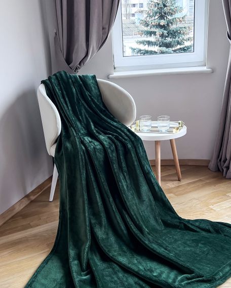 Плед Emily Manner велсофт 150х200 см 300 гм2 Dark Green (94326222)