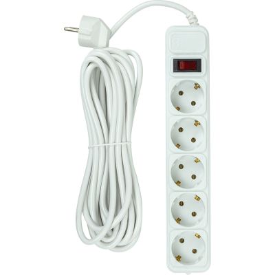 Сетевой фильтр питания PowerPlant 5м, 5 розеток, євро, 100% мідь (JY-1056/5B) (EX610587) | Зображення 1