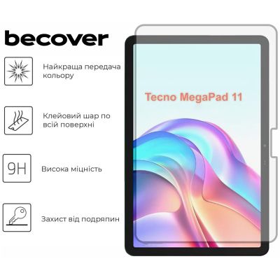 Стекло защитное BeCover Tecno Megapad 11 (T1101) 10.95&quot; (713124) | Зображення 2