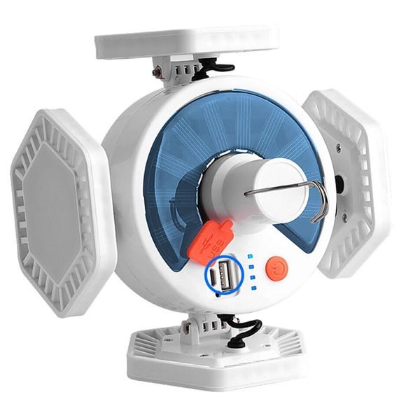 Світильник із сонячною панеллю та повербанком, до 10 годин, 5000мАг, 169LED / Кемпінговий підвісний ліхтар / Розкладна лампа з | Зображення 6