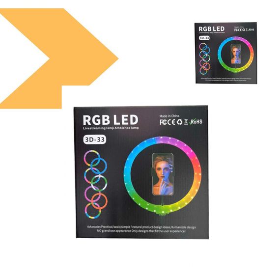 Кільцева LED лампа RGB 3D-33 XPRO 33см (40921-3D-33RGB_323) | Зображення 1