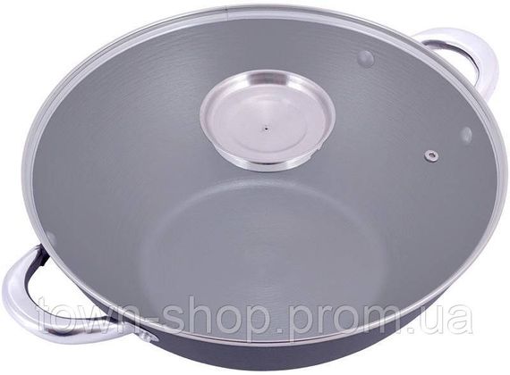 Казан чугунный "Wok" 4.5л, с антипригарным покрытием и аромо-крышкой KM-4807MR | Зображення 3