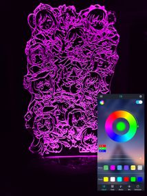 Акриловый светильник-ночник управление с телефона Genshin 3 tty-n000834