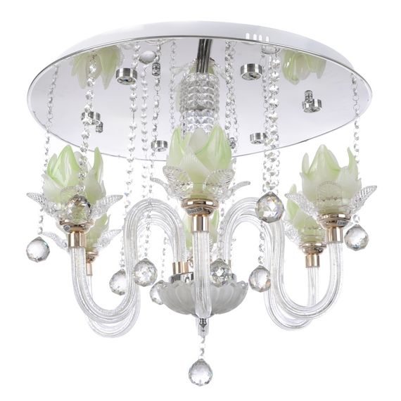 Люстра хрустальная флористика с подсветкой LED E14 40W GR (BCL-497S/6)