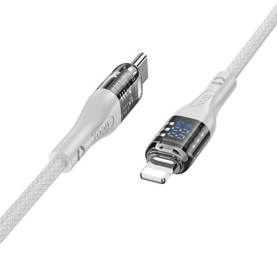 Кабель для зарядки телефона. USB Hoco U115 Transparent PD20W With Display Type-C to Lightning 1.2m | Зображення 3