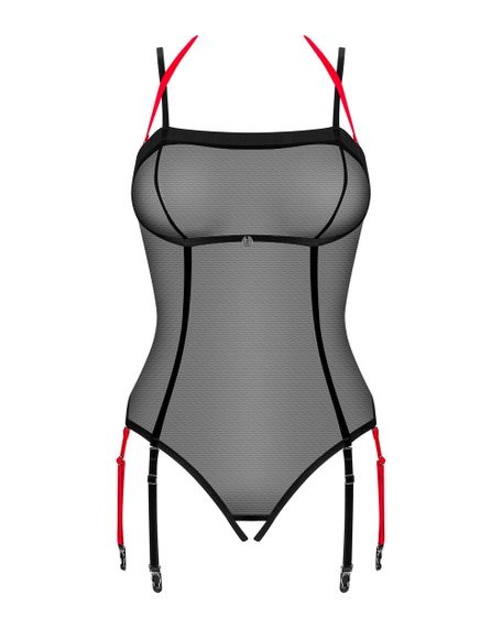 Боди с вырезом Obsessive Glandez otwarte Черное XS/S | Зображення 3