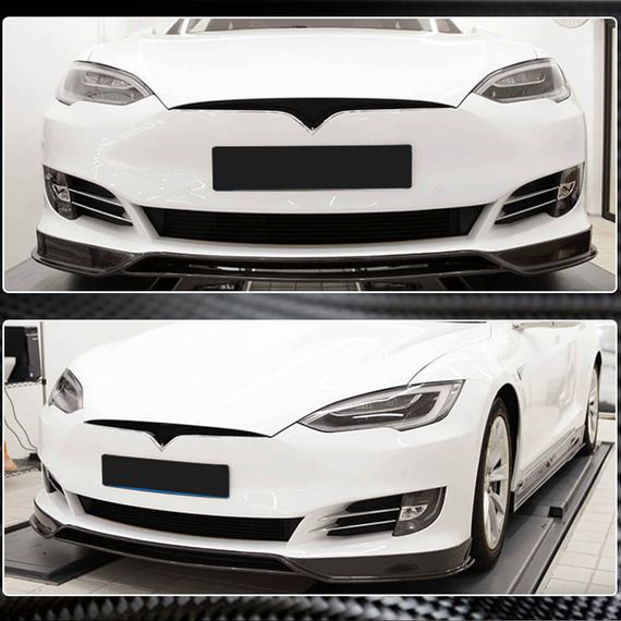 Накладка на передній бампер Lip (2016-2021, Карбон) для Tesla Model S 2012- рр | Зображення 2