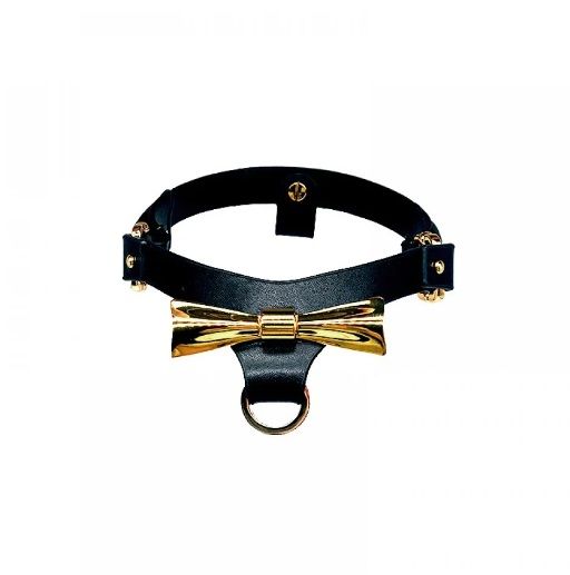 Набір БДСМ із збруї та пестисів Butterfly UPKO, італійська шкіра, позолота 24К | Зображення 6