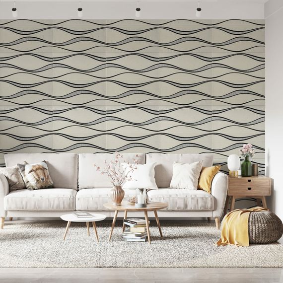 Самоклеюча 3D панель білі хвилі 700x700x5мм (195) SW-00000767 | Зображення 4